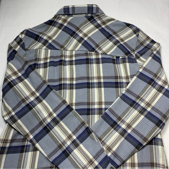 Vans Plaid Button Up Collared Men's Shirt Size S Blue Tan - Picture 3 of 12